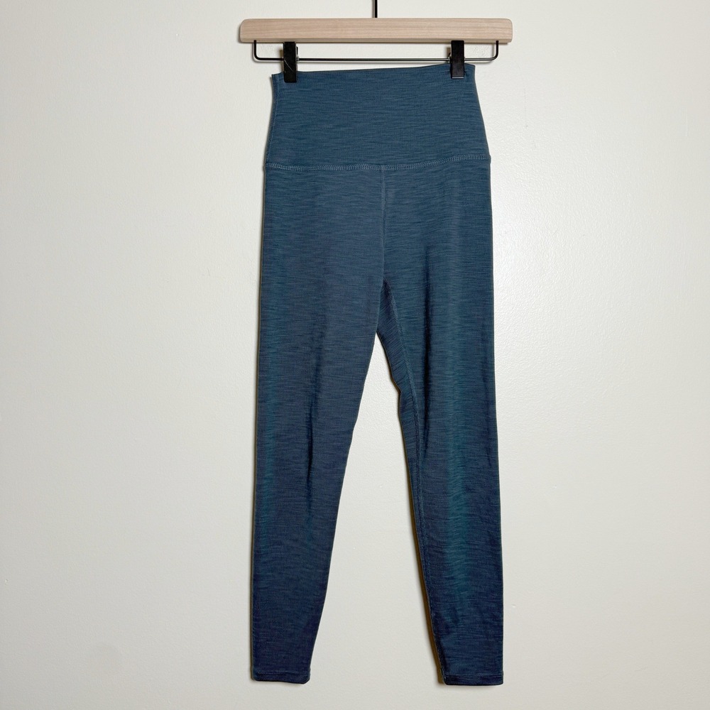 Beyond Yoga Womens Ribbed Leggings S Blue High Waisted HR3243 Yoga Pilates Gym